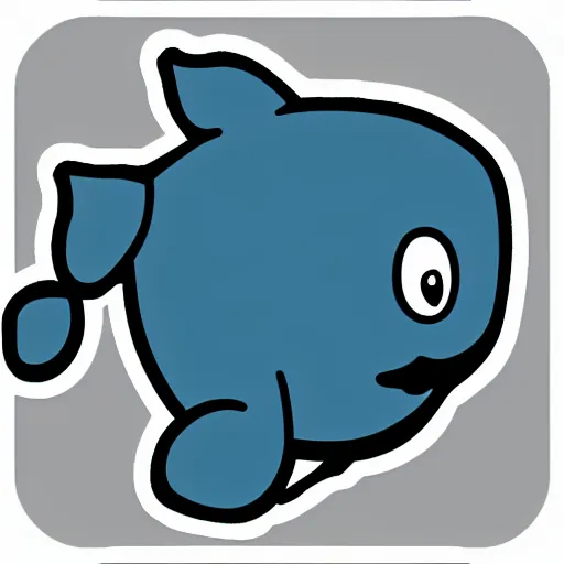 Prompt: telegram sticker of a cute cartoon whale