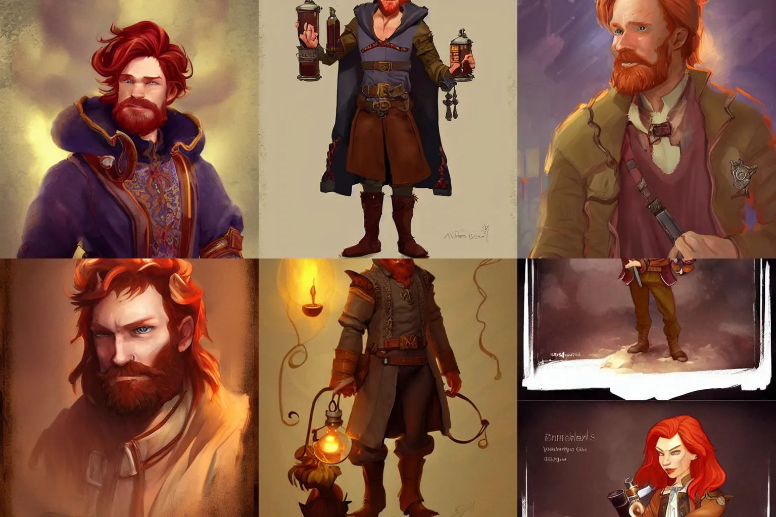 Prompt: redhead Ben Daniels, as a charming alchemist, fantasy concept art by OWL Studio, Gunwoo Kim and J.Dickenson, trending on Artstation, Pinterest