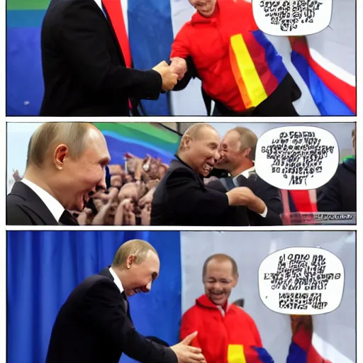 Image similar to super gay and happy Putin