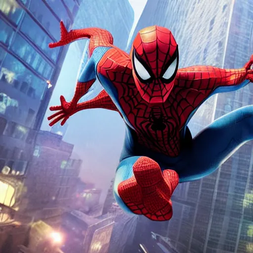 Image similar to photo of Zendeya playing Spiderman without the mask