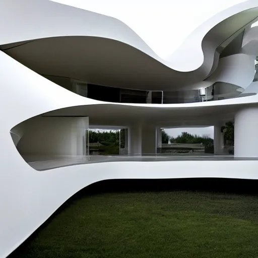 Image similar to house designed by zaha hadid