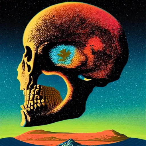 Image similar to ngc 3132 melting mysterious skull landscape by Casey Weldon, dan mumford 8k ultra high definition, upscaled, perfect composition , golden ratio, edge of the world, image credit nasa nat geo