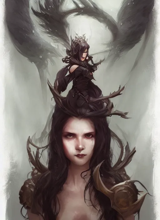 Prompt: photography of bill brauer, deep focus,, beautiful enchantress, black long hair, practical armor, brown skin, demonic eyes, low fantasy, extremely detailed, sharp focus, smooth, digital illustration, by rossdraws, by peter mohrbacher, by wlop, by ruan ji