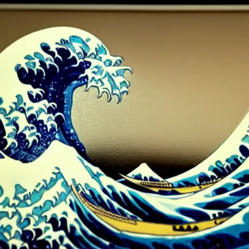 Prompt: ( ( great wave off kanagawa ) ), made of clay, claymation, aardman studios, claymation style, clay sculpture