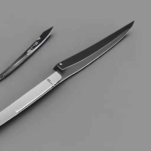 Prompt: cad render of a generative design knife