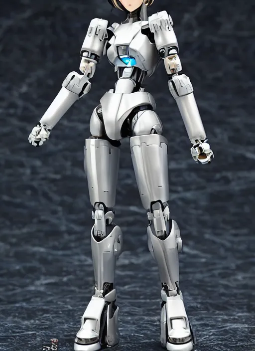 Image similar to Girl in mecha cyber Armor, portrait of the action figure of a girl, with bare legs，in the style of Kotobukiya ，anime figure