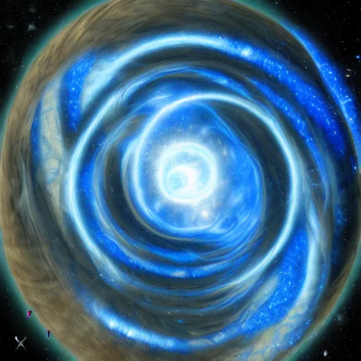 Image similar to gravitational galactic maelstrom, blue fire, vray, highly detailed