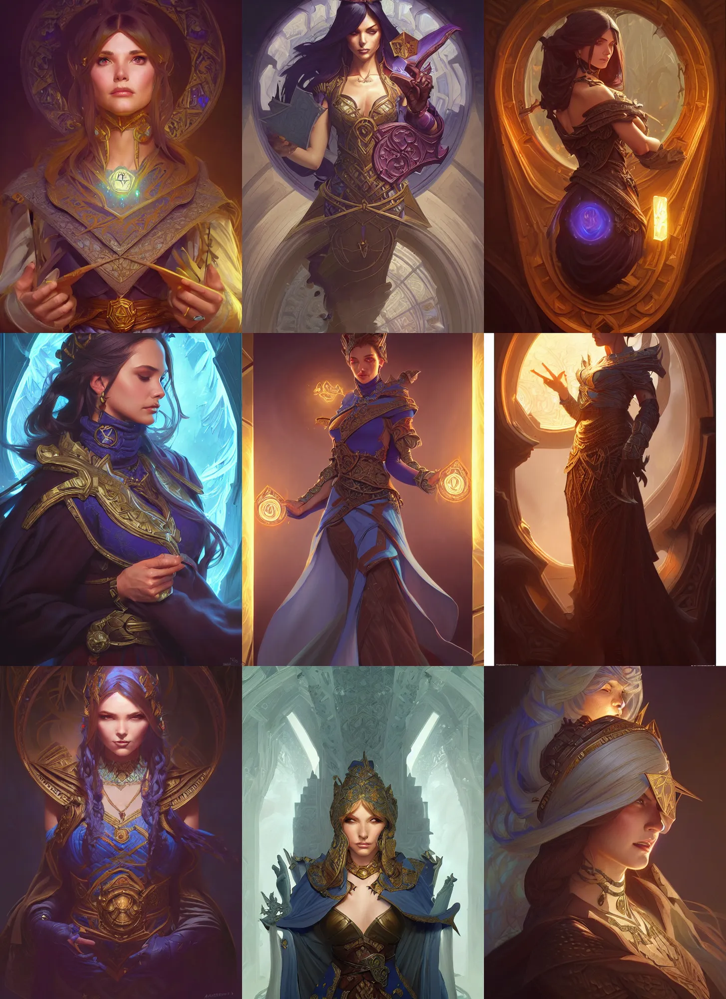 Prompt: level 1 4 illusion mage, d & d, fantasy, intricate, elegant, highly detailed, digital painting, artstation, concept art, matte, sharp focus, illustration, hearthstone, art by artgerm and greg rutkowski and alphonse mucha