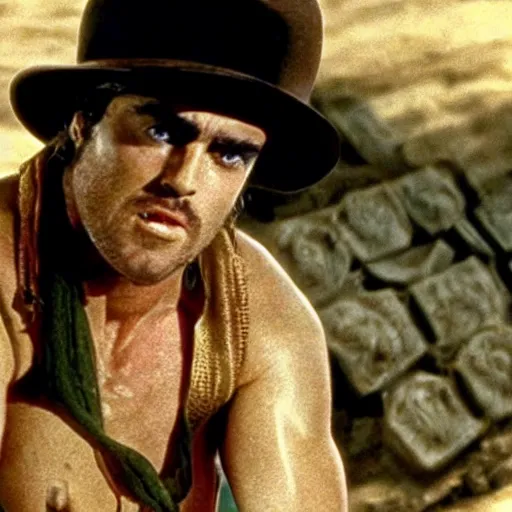 Image similar to a film still of Joseph Joestar from Battle Tendency in Raiders of the Lost Ark(1981)