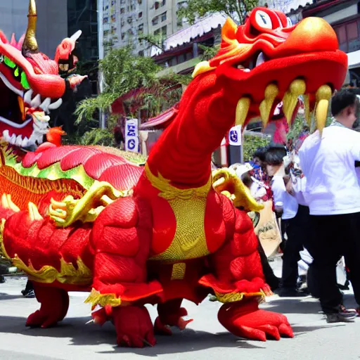 Image similar to traditional chinese parade dragon as koopa bowser