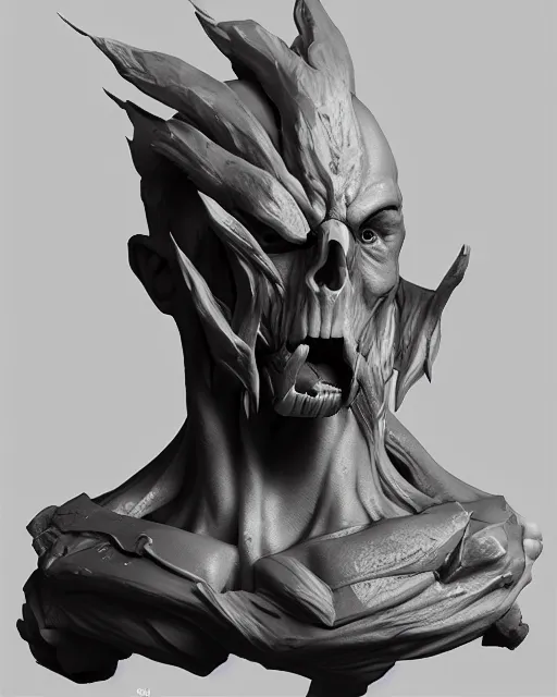 Image similar to Highy detailed anatomy sculpture by artist from league of legends and god of war, 8K, unreal 5, art station, global, illumination, zbrush, clay sculpture