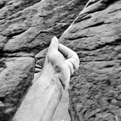 Prompt: gene pool in the hands of a black rock, 35mm grainy film photography