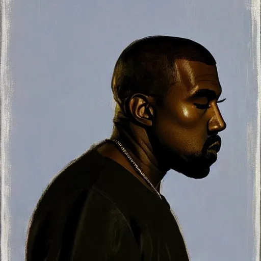 Image similar to Kanye west by Edward hopper