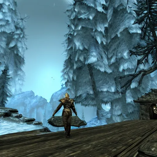 Image similar to Skyrim as a PS2 game, screenshot