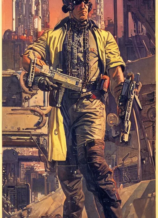 Image similar to cyberpunk mercenary. portrait by jean giraud and anton otto fischer and john philip falter and will eisner and gil elvgren