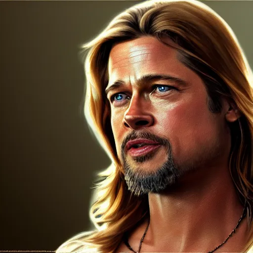 Brad Pitt As Jesus, Digital Art, High Resolution, 8 K, 