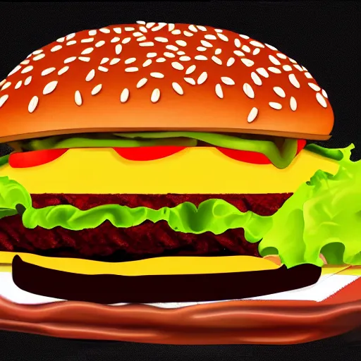 Image similar to a very realistic picture of a hamburger with french fries , ultra realistic, hyper detail,