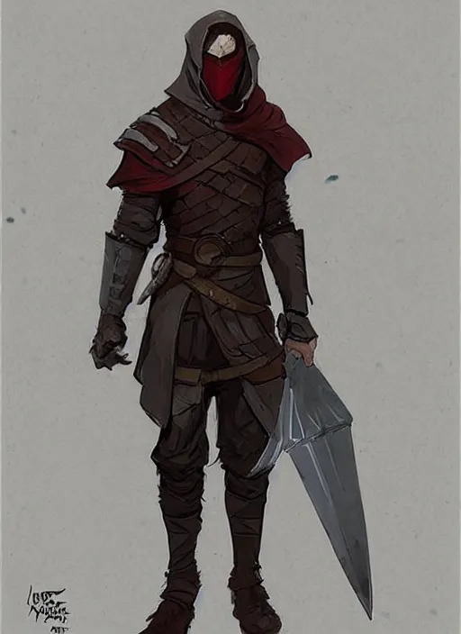 Image similar to concept art of a male rogue, red eyes, covered face, game of thrones character design by laurie greasley and sherree valentine daines concept art, matte, sharp focus, illustration, hearthstone, art by artgerm and greg rutkowski and alphonse mucha