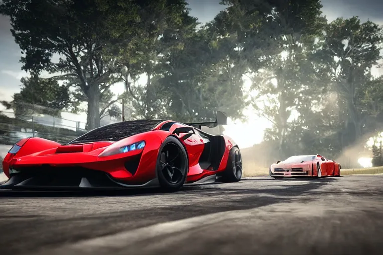 Image similar to photo wallpaper sport car gran turismo 7 forza horizon need for speed fast and furious 5 unreal engine supercar hypercar game concept car octane render, 4 khd 2 0 2 2 3 d cgi rtx style chrome reflexion global illumination ray tracing hdr arstation pixar and disney unreal