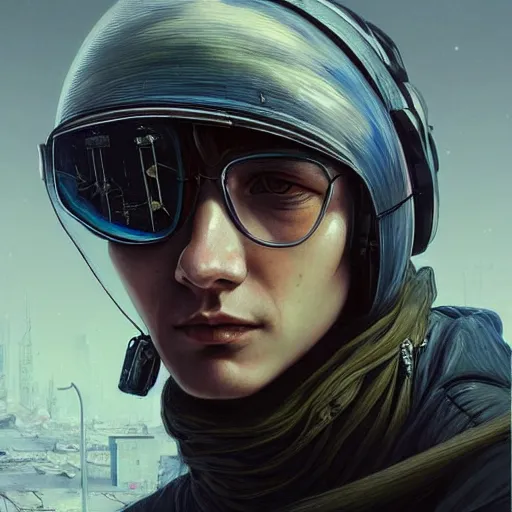 Image similar to A portrait of a cyberpunk gopnik on the street of a Russian slum on the moon, Norilsk, sci-fi, fantasy, intricate, very very beautiful, elegant, highly detailed, digital painting, artstation, concept art, smooth, sharp focus, illustration, art by artgerm and greg rutkowski and alphonse mucha