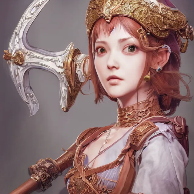 Image similar to studio portrait of neutral good colorful female cleric bard healer as absurdly beautiful, elegant, young sensual gravure idol, ultrafine hyperrealistic detailed face illustration by kim jung gi, irakli nadar, intricate linework, sharp focus, bright colors, matte, octopath traveler, final fantasy, unreal engine highly rendered, global illumination, radiant light, intricate environment