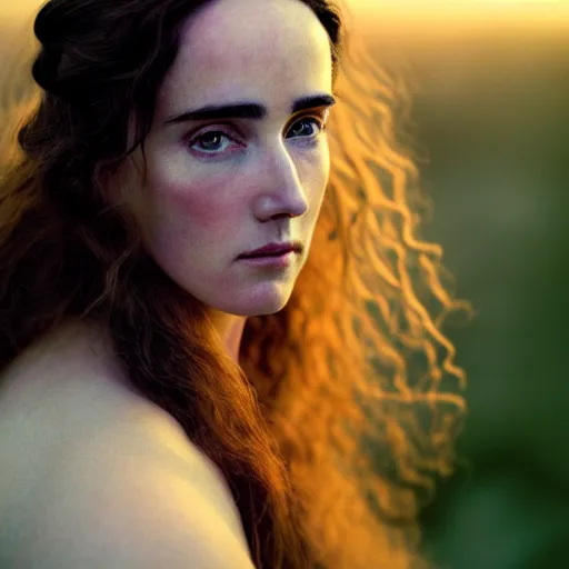 Prompt: photographic portrait of a stunningly beautiful renaissance pre raphaelite female maiden in soft dreamy light at sunset, jennifer connelly, contemporary fashion shoot, by edward robert hughes, annie leibovitz and steve mccurry, david lazar, jimmy nelsson, breathtaking, 8 k resolution, extremely detailed, beautiful, establishing shot, artistic, hyperrealistic, beautiful face, octane render