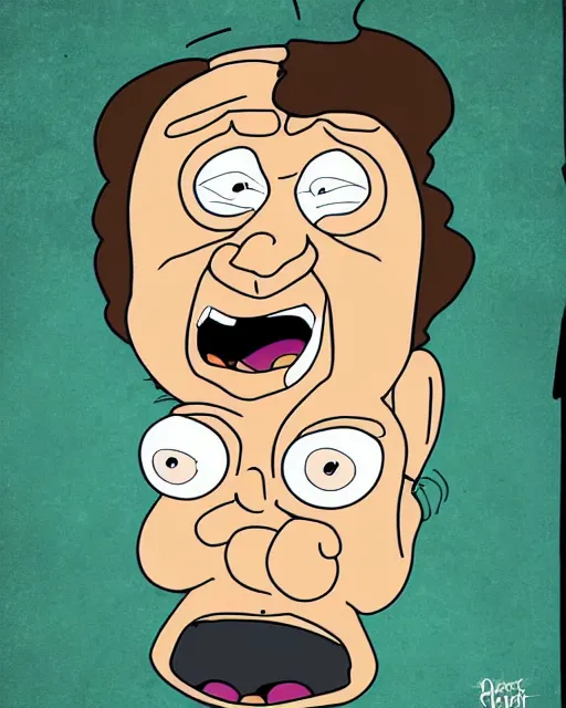 Image similar to Portrait of Danny Devito in the style of Rick & Morty