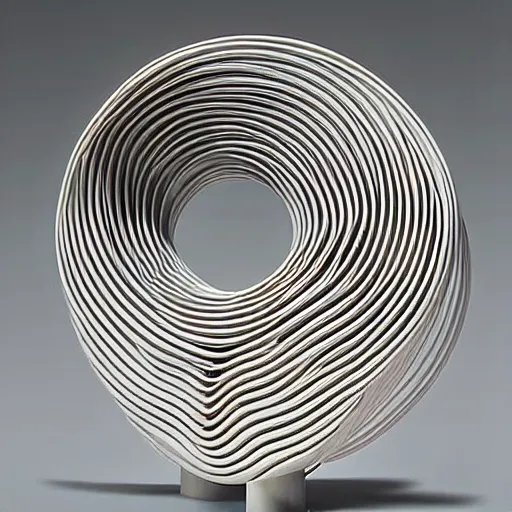 Image similar to a circular sculpture of a wave