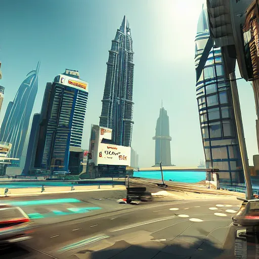 Image similar to gta : dubai, by makoto shinkai