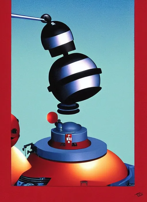 Image similar to Tom Servo from MST3K by Ralph Mcquarrie, highly detailed, sharp focus, illustration