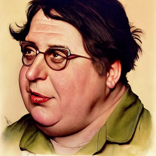 Image similar to andy milonakis portrait art by norman rockwell