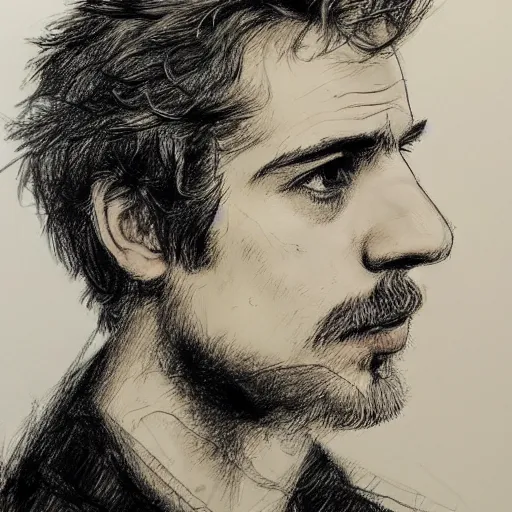 Prompt: a realistic yet scraggly portrait sketch of the side profile of a stern and sophisticated hayden christensen, trending on artstation, intricate details, in the style of frank auerbach, in the style of sergio aragones, in the style of martin ansin, in the style of david aja, in the style of mattias adolfsson