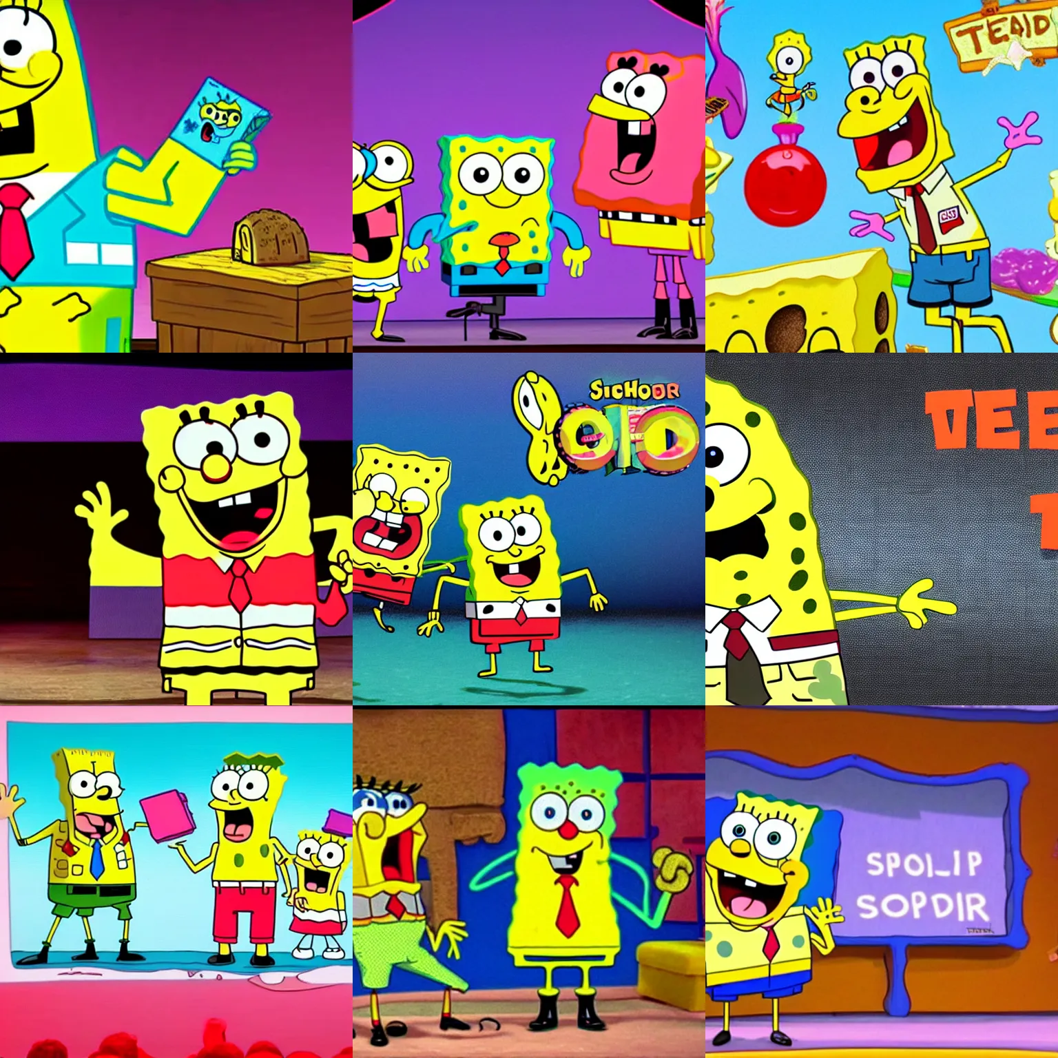 Prompt: spongebob squarepants ted talk