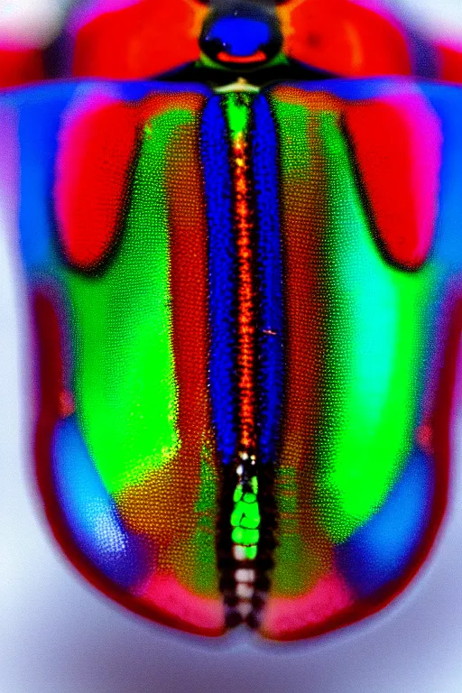 Image similar to high quality macro photo iridescent Red spotted jewel beetle! gorgeous highly detailed david ligare elson peter cinematic blue lighting high quality low angle hd 8k sharp shallow depth of field