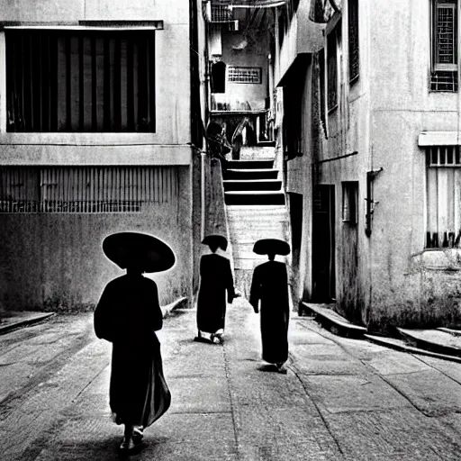 Image similar to street life of 1 9 5 0 s hongkong, by fan ho,