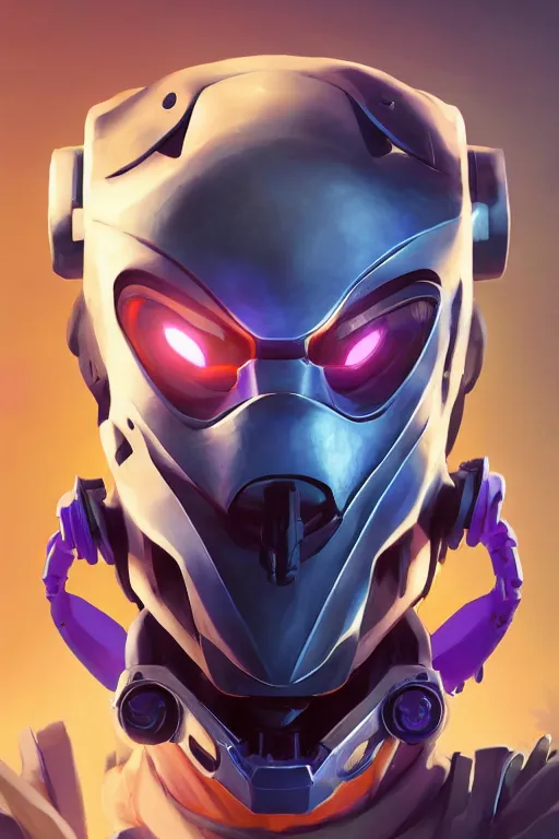 Image similar to epic mask helmet robot ninja portrait stylized as fornite style game design fanart by concept artist gervasio canda, behance hd by jesper ejsing, by rhads, makoto shinkai and lois van baarle, ilya kuvshinov, rossdraws global illumination radiating a glowing aura global illumination ray tracing hdr render in unreal engine 5