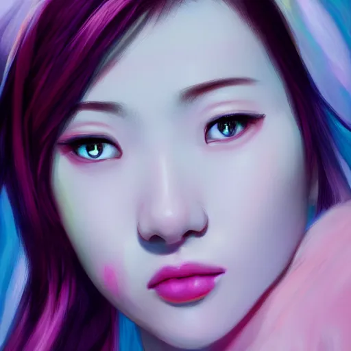 Image similar to realistic portrait of yasuho hiros, featured on artstation, matte painting, in focus