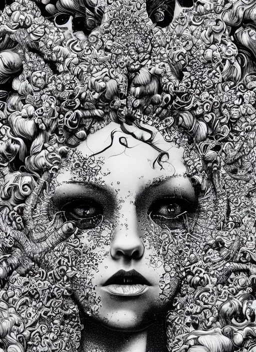 Image similar to Crazy goddess painting by Dan Hillier, trending on artstation, artstationHD, artstationHQ, 4k, 8k