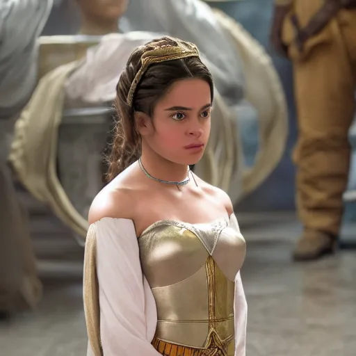 Image similar to young cuban latina girl as princess padme in star wars episode 3, 8k resolution, full HD, cinematic lighting, award winning, anatomically correct