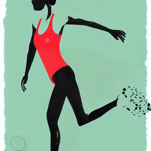 Image similar to conscious athlete, cute slick digital art, figure, generic