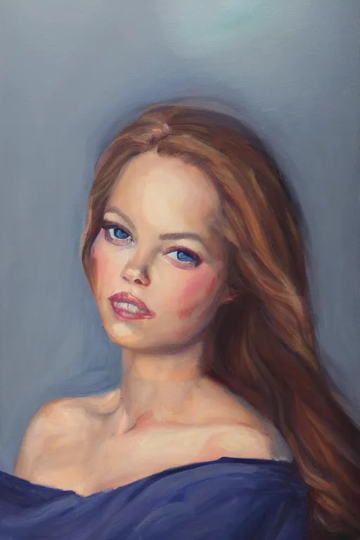 Image similar to a portrait of elsa jean ( sapphire nicole howell ), painting by elisabeth jerichau - baumann. painting, oil on canvas