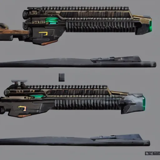 Image similar to Concept art of a halo battle rifle