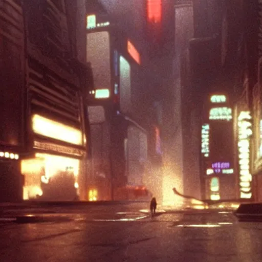 Prompt: from movie bladerunner, a scifi vehicle in a street, scene from bladerunner movie, mcquarrie