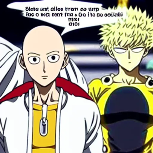 Image similar to saitama one punch man cooking french baguette