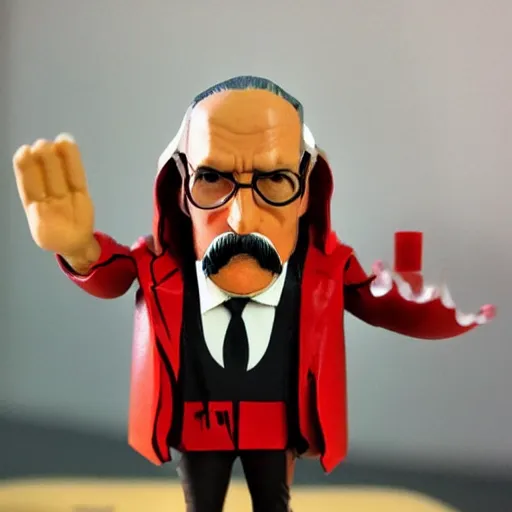 Image similar to carl jung cosplay sigmund freud, carl jung, stop motion vinyl action figure, plastic, toy, butcher billy style