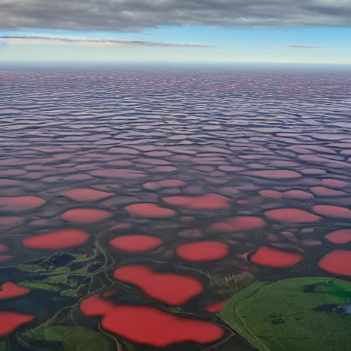 Prompt: floating factory on top of the clouds, browns and reds