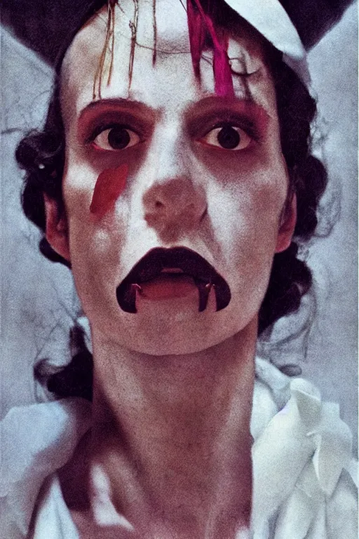 Image similar to hyperrealism close - up fashion portrait by roversi photo from the holy mountain by alejandro jodorowsky in style of francisco goya