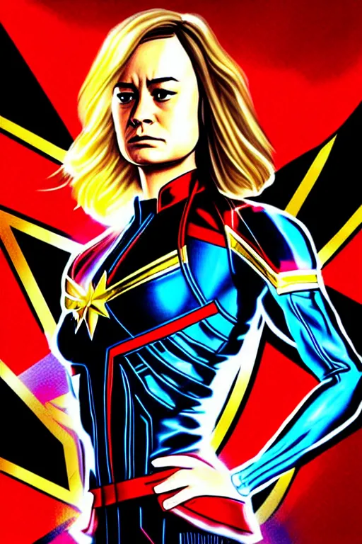 Prompt: Brie Larson as Captain Marvel high quality digital painting in the style of James Jean