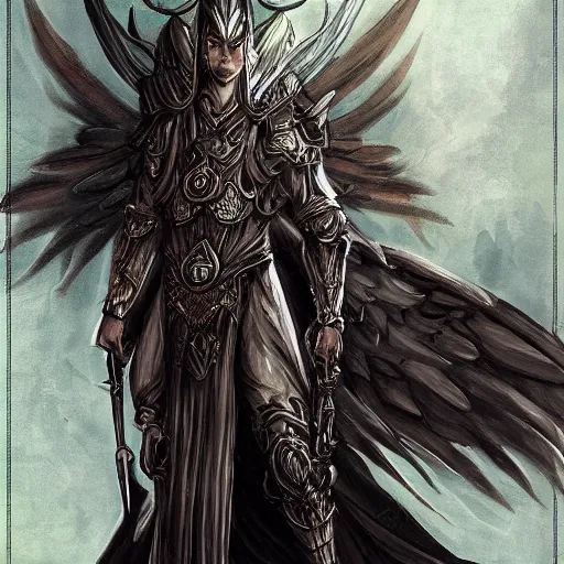 Image similar to concept art fantasy, archangel lucifer