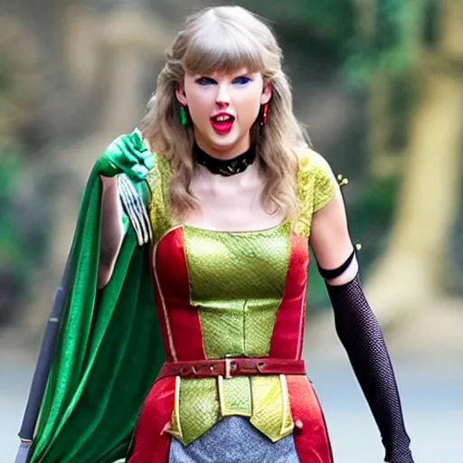 Image similar to taylor swift as robin hood fantasy